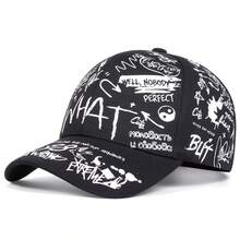 1pc Men's WHAT Graffiti Baseball Cap, Street Fashion Letter Print Hat, Outdoor Sun Protection Casual Cap For Spring/Autumn Travel, Beach Vacation - Multicolor - View 8