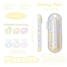1pc Cute Kawaii Stackable Stamp Pen, Detachable Self-Inking Mini Icon Stamper Marker, Korean Style Scrapbooking Journaling Deco Supplies - Multiple Styles - View 13