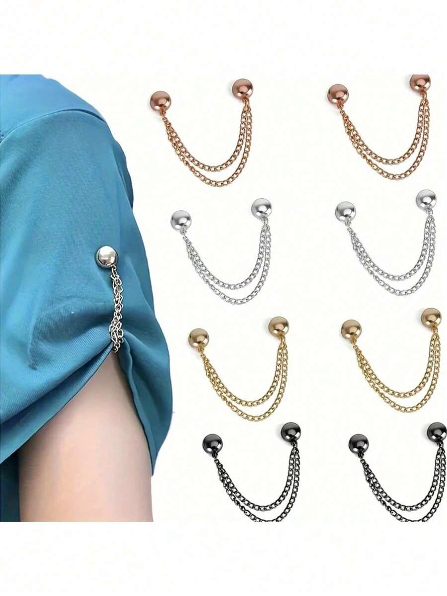 4/6/8/12pcs Women's Fashion Magnetic Clips - Multi-Functional Pinless Shawl & Scarf Fasteners, Assorted Colors, Doesn't Damage Clothes - Multicolor - View 1