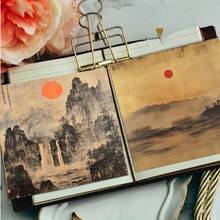 24 Sheets Oriental Ink Mountain Scrapbook Paper 6*6 Inch Vintage Chinese Landscape Decorative Craft Paper No Repeat Pattern For Junk Journal, Card Making, Album Collage DIY - Square - View 6