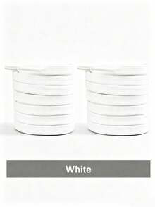2 Pairs Polyester Double Layer Flat Shoelaces, Classic Black & White Color DIY Shoelace Rope, Suitable For Sports Shoes & Training Shoes - Multicolor - View 10