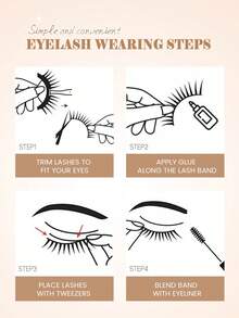 MAANGE 10 Pairs CC Curl Half Lash Extensions, Lightweight Stem, Soft Cat Eye Style, 3D Natural Voluminous False Eyelashes, Suitable For Daily Makeup - Multicolor - View 8