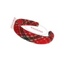 1pc Plaid Padded Headband, Retro Fabric Wide Hair Hoop For Women Christmas Holiday Party Hair Decoration - Multicolor - View 5