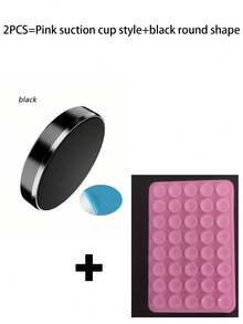1/2pcs Metal Round Mini Magnetic Phone Holder, Mini Round Phone Stand, Multi-Function Car Phone Navigation Mount, Dashboard Installation Compatible, Suitable As Birthday Gift For Family And Friends Car Accessories (Due To Production Batch Reasons, Details May Vary, Subject To Actual Product) - Multicolor - View 13