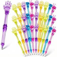 1/4, 12pcs, Finger Joint Signature Pen, Skeleton Hand Shaped Neutral Pen, Black Ink, Suitable For Teachers, Office, School Supplies, Halloween Gift, Random Style (One Size = Random 1pc) - Multiple Styles - View 1