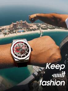 1pc Men's Mechanical Watch Luxury Sport Style Hollow Metal Dial Daily Commute Party Boyfriend Birthday Holiday Gift 7601 - BG7601 - View 2
