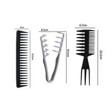 3pcs Professional Men's Hair Styling Combs Set, Textured Pompadour Wide Tooth Comb, Pompadour Comb, Slick Back Hairstyle Comb, Texture Comb, Voluminous Double Clip Hairstyle Comb, Anti-Static Comb - Multicolor - View 6