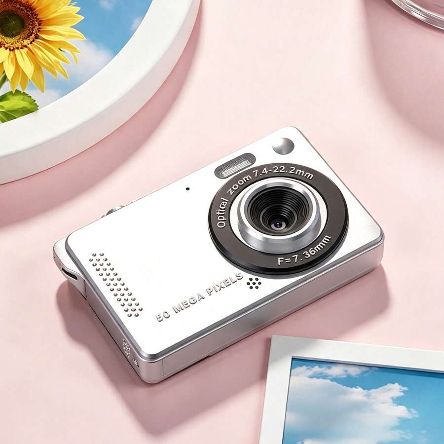 4K Portable Vlogging Camera 50MP Digital Camera, 16X Optical Zoom, 2.8'' LCD Display, Continuous & Timer Shooting, 700mAh Battery, SD Card Sold Separately