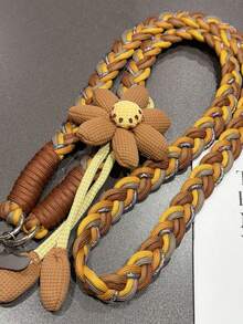 Cordón para teléfono con flor creativa, largo, cruzado, portátil, multifunción, con trenzado de alambre dorado, cuerda creativa para teléfono - Multicolor - Ver 10