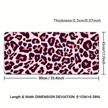 Pink Dark Purple Leopard Print PU Leather Desk Mat, Waterproof Non-Slip Large Extended Mouse Pad, Aesthetic Table Keyboard Protector For Gaming Office Home Desktop Decor - View 9