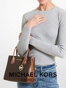 Michael Kors Mercer Medium Pebbled Leather Crossbody Bag - 黑棕色 - 查看 3