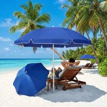 Sombrilla De Playa Jardín De 1.6 m Diámetro Azul Fund Azul - Azul - Ver 7