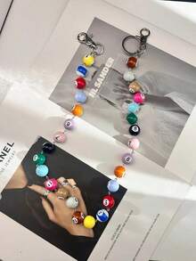 2026 New Billiard Ball Chain Pants Chain Fashion Unisex Accessory Y2K Punk Hip-Hop Multi-Functional Keychain Bag Chain, Unisex Hip-Hop Style Single Layer Acrylic Dice Waist Chain/Pants Chain, Versatile Body Accessory, Random Color Sequence - Multicolor - View 6