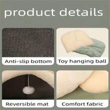 1pc Cute Cat Bed Soft Kitten Mat Comfortable Cat House Breathable Cat Sleeping Basket Suitable For Large, Medium And Small Cats For All Seasons - A - View 10