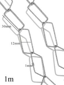 1m Stainless Steel 18K Gold-Plated Paperclip Chain-Geometric, Oval, Rectangular-Necklace And Bracelet DIY Jewelry Making Supplies For Everyday Wear - Chain - View 12