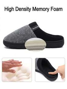 Winter Men's Arch Support Slippers TPR Anti-Slip Sole Warm Plus Size Home Slippers Unisex Fashion 2026 Style - Dark Grey - View 3