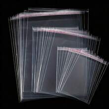 100pcs Transparent Self-Adhesive Bags, OPP Bags, Gift Storage Packaging Bags - Transparent - View 8