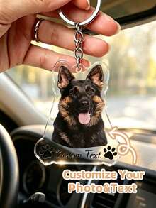 1/2pcs Customizable Photo Acrylic Keychain, Multi-Size Custom Photo, Suitable For Car Hanging Ornament, Sports Backpack, Souvenir, Gift Box Decoration, Suitable For Pet Lovers, Family, Friends, Classmates, Suitable For Christmas, Wedding, Birthday, Anniversary - Multicolor - View 3