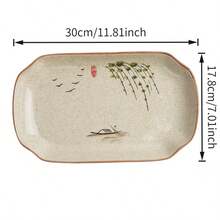 YOLIFE 1 đĩa gốm kiểu Nhật dùng cho sushi, khay đựng sashimi, đĩa đựng bít tết, đĩa tráng miệng, đĩa khoai tây chiên, phụ kiện nhà bếp, phù hợp cho gia đình, nhà hàng, tiệc tùng, làm quà tặng - Xem 10