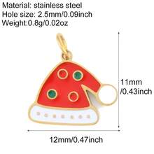 Stainless Steel Christmas Themed Oil Drop Pendant, Santa Claus, Christmas Tree, Gingerbread Man Pendant, DIY Handmade Jewelry Making Accessories, Christmas Gift - Gold - View 22