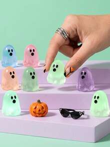 POKOJA LAND 100/50/20/10/1pc Glowing Mini Ghost, Fun Decorative Gift For Halloween Party, Suitable For Theme Party, DIY Party Decoration Accessories, Tabletop Decor, Garden Decor - Multicolor - View 2
