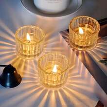 12-Piece Set Of Retro-Style Glass Tea Light Holders, Ideal As Table Decoration For Weddings, Anniversaries, Birthdays, And Holidays - 12 Pieces - View 5