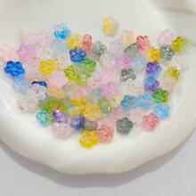 52pcs Golden Sprinkled Line Pattern Five-Pointed Star Acrylic Through-Hole Loose Beads For DIY Bracelet Phone Charm Keychain Craft Supplies - Multicolor - View 19