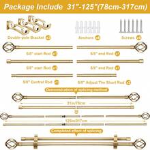 1 Set Double Rod Curtain Rod Kit, Metal Adjustable Splice Double Rod Curtain Rod Set, Suitable For Windows, Comes With Brackets, Perfect For Bathroom, Bedroom And Living Room Blackout Curtains (Gold) - American Style Double Rod - Gold - View 13