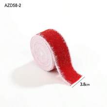 1pc New Christmas Ribbon With White Edging, Handmade Bow Gift Wrapping Tape, Decorative Atmosphere Supplies - Multicolor - View 19