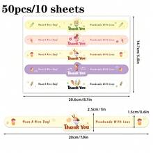 50/100pcs Baking Dessert Packaging Sealing Stickers For Cupcakes, Sealing Decorative Labels, DIY Stickers, Bakery Packing Box Strip Stickers, Adhesive Label Stickers, Dessert Cake Packaging Box Sealing Stickers, Gift Packaging Decoration Stickers - Multicolor - View 12