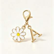 Daisy Initial Letter Keychain, A-Z Alphabet Charm Key Ring, Personalized Gift For Backpack & Car Keys - Multicolor - View 13