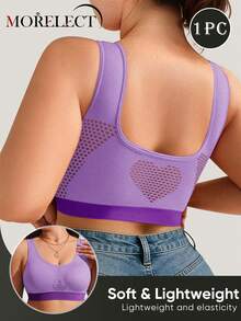 Morelect 1pc Seamless Padded Comfort Bra For Women, Everyday T-Shirt Bra With Support, Soft Daily Wear Invisible Wireless Bra | Birthday Gift - Purple - View 4