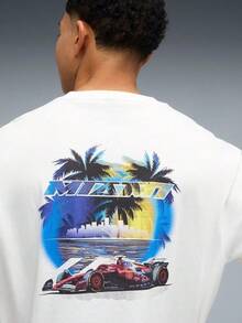 Puma Men's Ferrari Short Sleeve Knit Collarless T-Shirt 63645704 - White - View 5