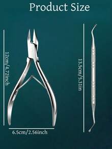 2pcs Nail Clipper & Nail Scissors Set, Thick Nail/Ingrown Nail Pliers, Foot Trimming Pliers, Grooved Embedded Nail Clipper, Straight Edge Toenail Clipper - Multicolor - View 4