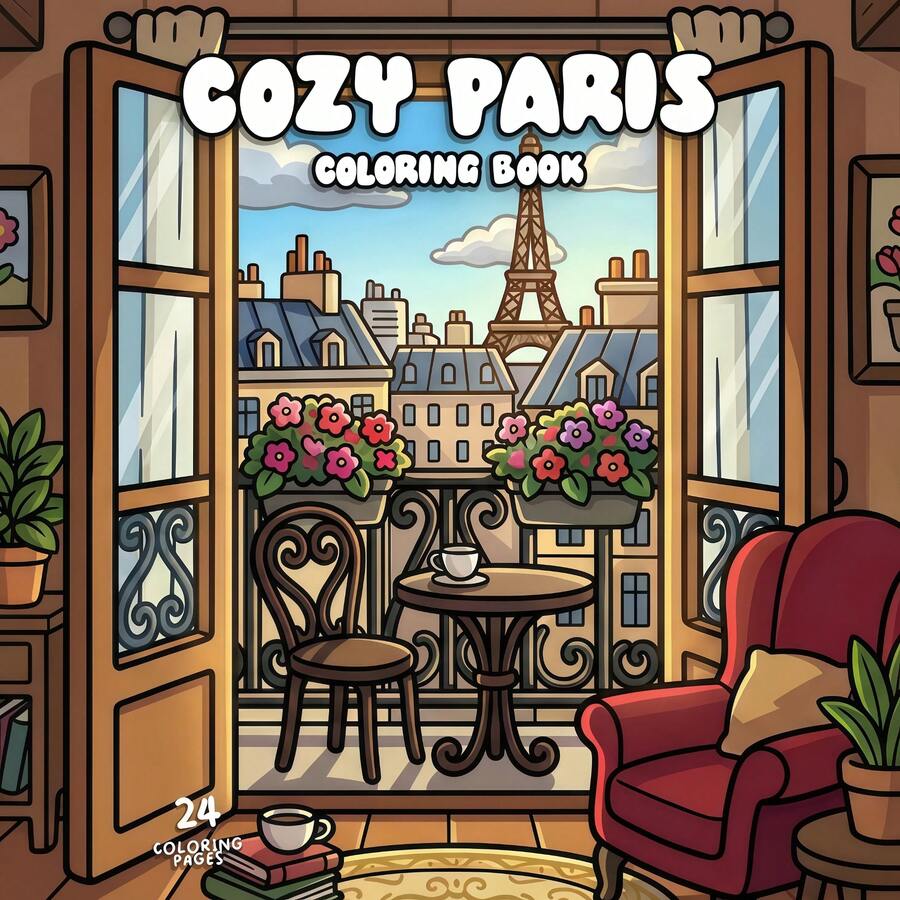 1 Adult Coloring Book Comfortable Life Coloring Book, 24 Beautiful Daily Scenes, Simple Thick Line Outline Coloring Book, Perfect Gift For Adults And Teens - Multiple Styles - View 1