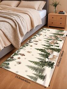 1/2pcs Christmas Diatomaceous Earth Mat, Vintage Cedar Pattern, Super Absorbent, Non-Slip, Perfect For Bathroom, Kitchen And Dining Room, Quick Drying, Ideal Home Decor And Bathroom Mat Gift - Multicolor - View 18
