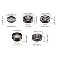 APEXEL 5-In-1 Phone Lens Kit, 2X Telephoto, 195° Fisheye, 110° Wide Angle, 170° Super Wide, 10X Macro, Premium HD Optical Lens, Portable Pro Camera Lens For Outdoor Video/Photo, For Most Smartphones - A - View 4