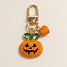 1pc/3pcs Unisex Alloy Oil-Drip Pumpkin Halloween Pendant, 3D Heart Bead Keychain, Halloween Gift, Funny Bag Charm - Multicolor - View 4