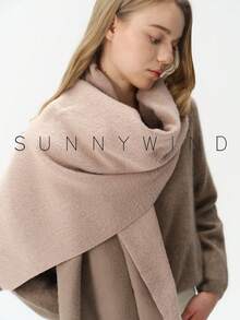 1pc Women's Solid Color Polyester Commuter Fashion Versatile Scarf For Daily Use - Pink - View 8