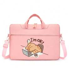 Cute Cat Print Laptop Bag With OK Lettering, Fashionable Laptop Bag With Shoulder And Hand Carry Dual Use, Multiple Colors Available, Suitable For Campus, Office, Commuting, Unisex, All Season, Can Be Carried By Hand Or On Shoulder - Laptop Bag - View 12