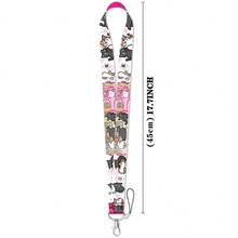 1 Piece Cute Cartoon Cat Lanyard With ID Badge Holder, Kawaii Kitten Print Neck Strap, Card Holder For School Office Keys, Gift For Cat Lovers - Multicolor - View 11