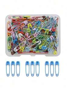260/150/50/10pcs Multi-Size Metal Safety Pins, 5 Sizes (Includes 19mm, 27mm). Durable And Easy To Use. Suitable For Clothing Repair, Crafts, Document Organization, Decoration, Brooches, Badges And Keychains. Perfect For Daily Use, Valentine's Day And Weddings - Multicolor - View 7