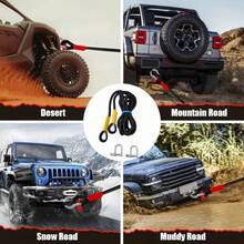 1pc Heavy Duty Tow Hook And 5m Tow Rope Set, Tow Hook And Tow Rope Set, Suitable For SUV And Vehicle Off-Road Rescue, Equipped With 2 Steel U-Shaped Hooks For Front-End Use, Suitable For Vehicles Weighing 18 Tons Or Less - A - View 6