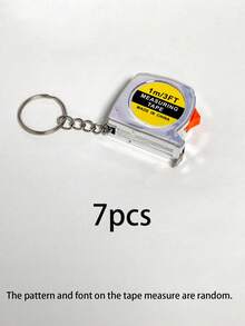7pcs Portable Steel Tape Measure Keychain, Mini Ruler Key Ring, DIY Tool 1m Measuring Tape Keychain, Men's Car Key Chain Accessories Packaging Decoration, Gift - Multicolor - View 9