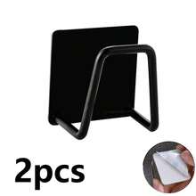 1pc Stainless Steel Sponge Holder, Self-Adhesive No-Drill Storage Rack, Kitchen Sink Organizer For Steel Wool And Scouring Pads - A - View 12