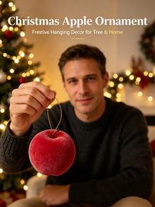 Christmas Decor Apple Ornament, Faux Fruit Hanging Ornament, Christmas Tree Hanging Decor, Tabletop & Window Home Decoration, Holiday Party & Gift Box Decor - Multi-color - View 8