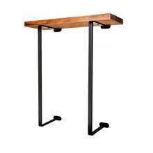Wall-Mounted Bathroom Towel Rack, Metal Towel Rack With Wooden Shelf, Foldable Large Towel, Small Bathroom Storage Decor Or RV Camping Use - Multicolor - View 9