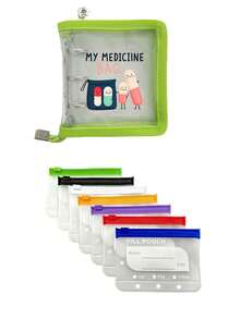 Shiny PVC Transparent 3-Ring Single-Slot Pill Bag Set, MY MEDICINE BAG And Pill Print, Large Capacity Pill Storage Binder, 7 Colorful Compartments, Reusable Travel Medicine Organizer, Suitable For Supplements And Small Daily Items, Ideal For Health-Conscious And On-The-Go Users, Essential Medical Accessory, Dorm Essential, Back To School Essential, Teacher's Day Gift, Back To School Gift - Multicolor - View 13