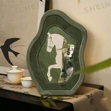2D Vintage Elephant Decorative Ornament, Wooden Textured Desktop Entrance Soft Decoration, - One Size - View 1