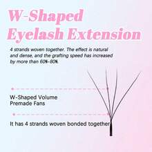 Clover Premade Bloom Hand-Woven Fan Volume Fluffy Cashmere Lightweight Eyelash Extension Clusters, Eyelash Clusters, Individual Eyelashes, False Eyelashes, Fake Eyelashes - C - View 2
